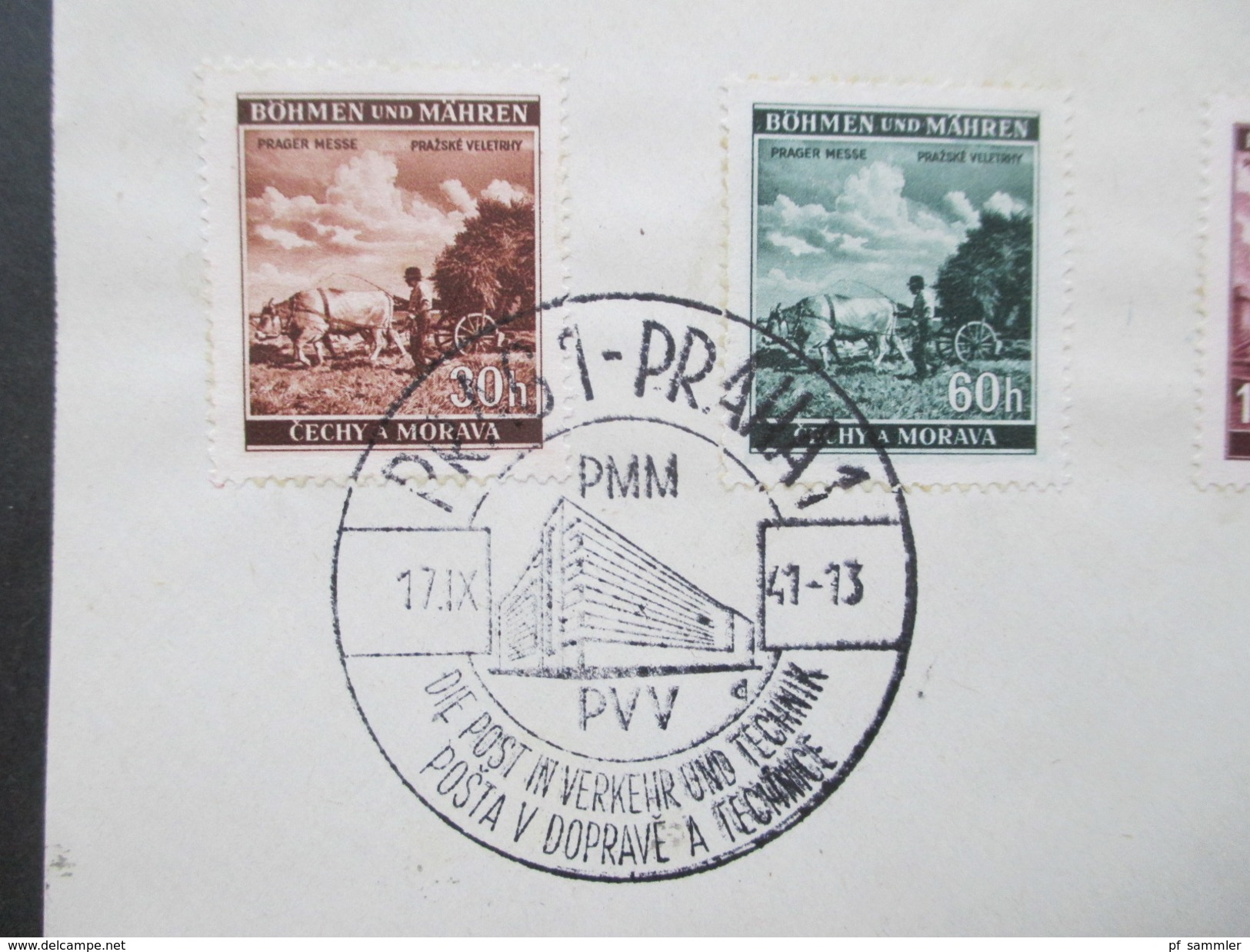 DR / Böhmen Und Mähren Nr. 75 - 78 Sonderstempel Prager Messe. Nach Wien - Lettres & Documents