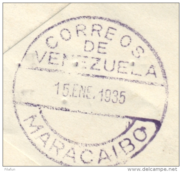 Curacao - 1935 -  Snip - 1e KLM vlucht van Willemstad naar Maracaibo / Venezuela