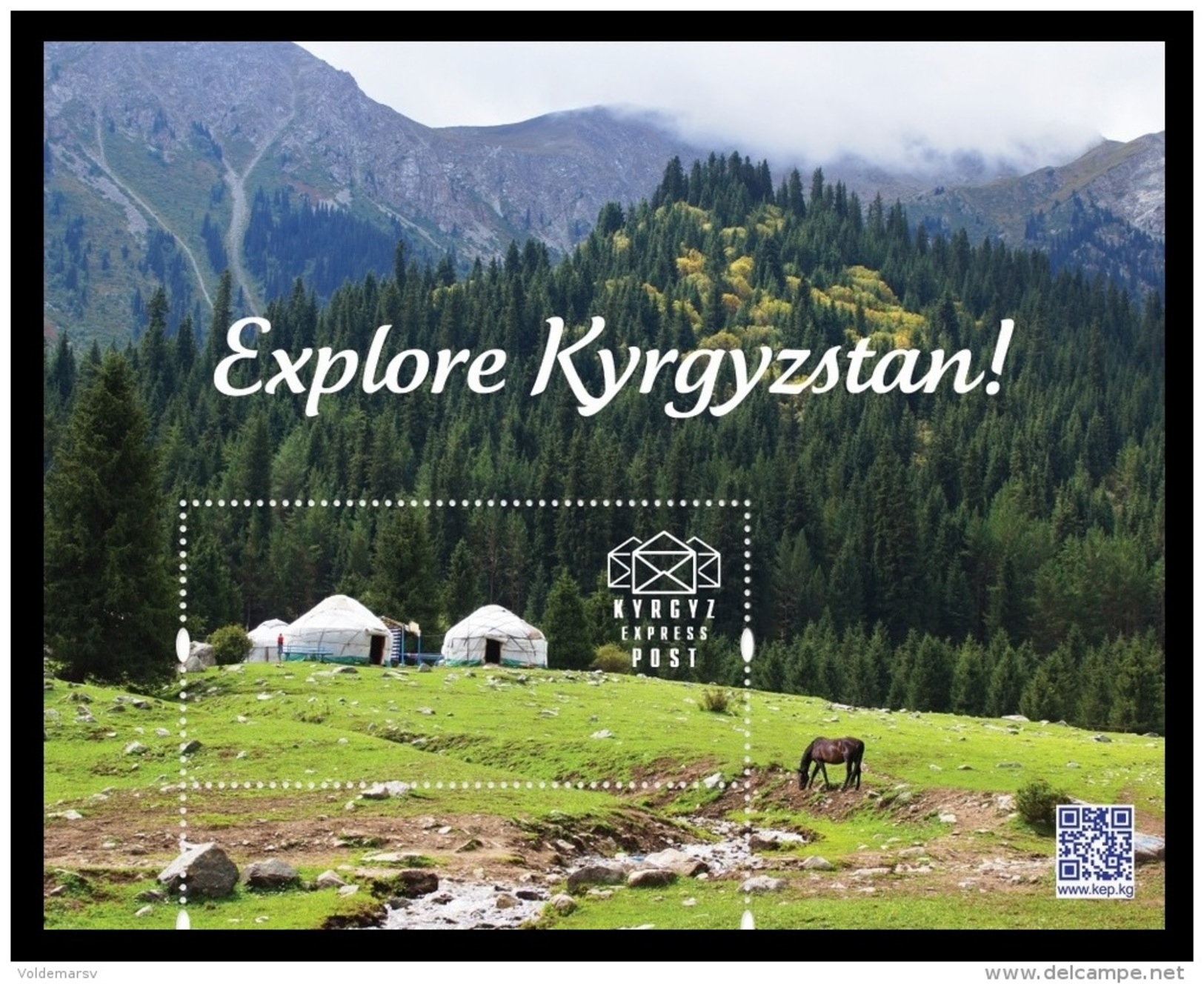 Kyrgyzstan (KEP) 2016 Explore Kyrgyzstan. Mountains. Nature. Fauna. Horse MNH ** - Kirghizistan