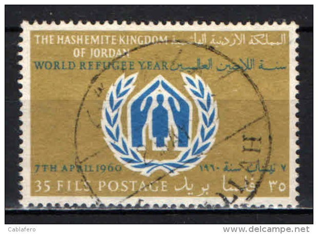 GIORDANIA - 1960 - ANNO INTERNAZIONALE DEL RIFUGIATO - USATO - Jordanië
