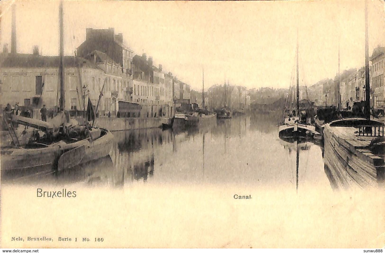 Bruxelles - Canal (Quai à La Chaux Hier Et Aujourd'hui.., Rare, Précurseur, Péniche, Woonboot, Barge, Sel Cérébos) - Hafenwesen