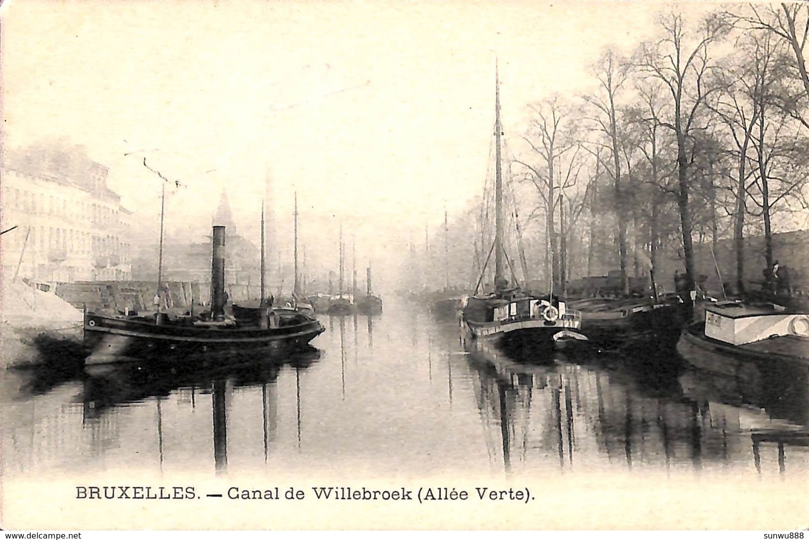 Bruxelles - Canal De Willebroek Allée Verte (précurseur, Remorqueur Péniche, Woonboot, Barge) - Maritiem