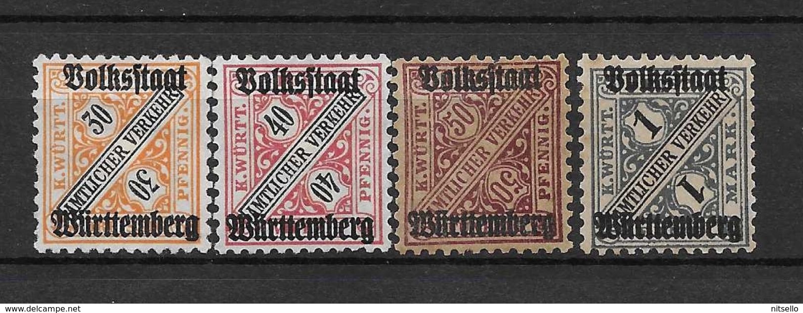 LOTE 1438  ///   ALEMANIA - WURTEMBERG      YVERT Nº: 1108+110/112 *MH - Mint