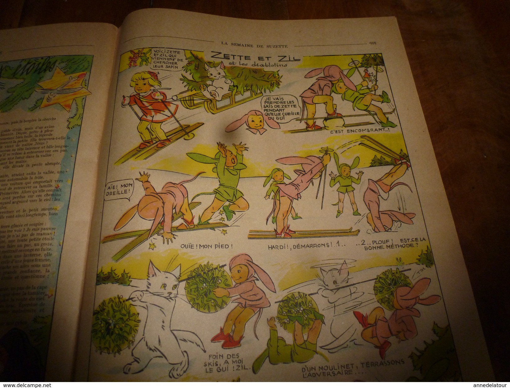 1949 Publicité pleine page en couleurs CADORICIN;  Chanson NOËL Alsacien; Jeux du JARDIN de l'ELEGANCE; Bethléem ; etc