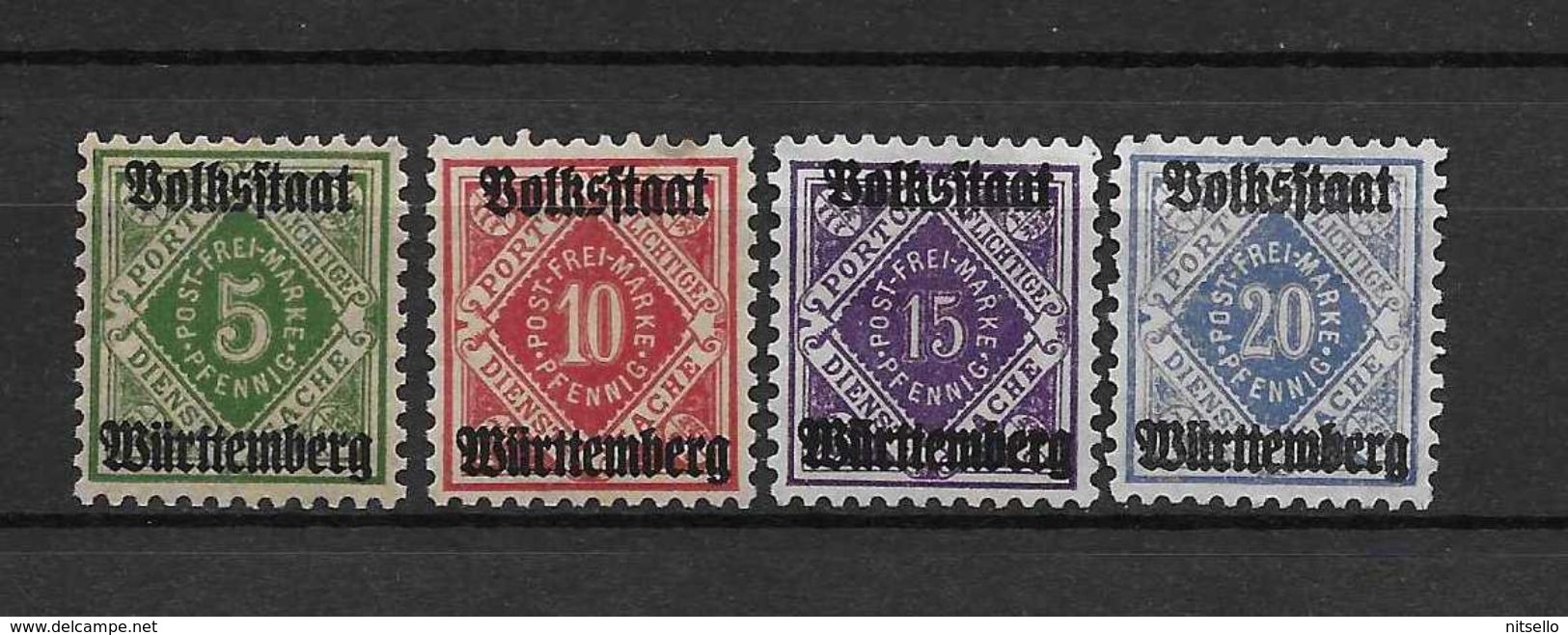 LOTE 1438  ///   ALEMANIA - WURTEMBERG      YVERT Nº: 92+94/96 *MH - Nuevos