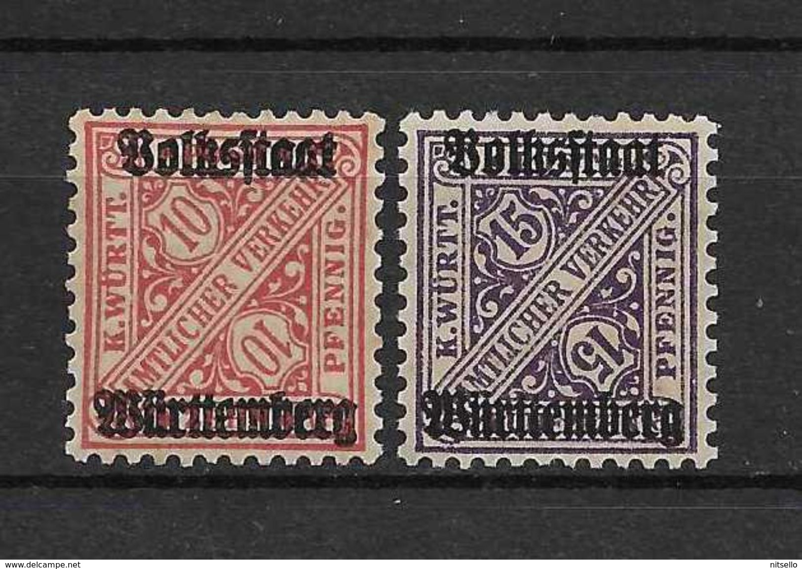 LOTE 1438  ///   ALEMANIA - WURTEMBERG      YVERT Nº: 104/105 *MH - Ungebraucht