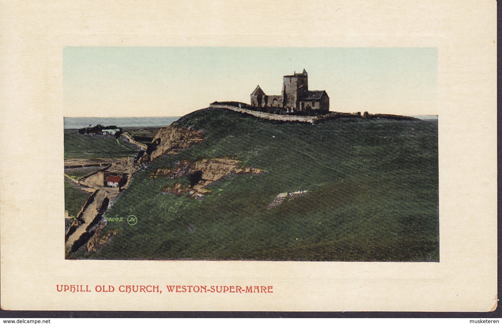 United Kingdom PPC Weston-Super-Mare Uphill Old Church Valentine's Series Embossed Geprägt (2 Scans) - Weston-Super-Mare