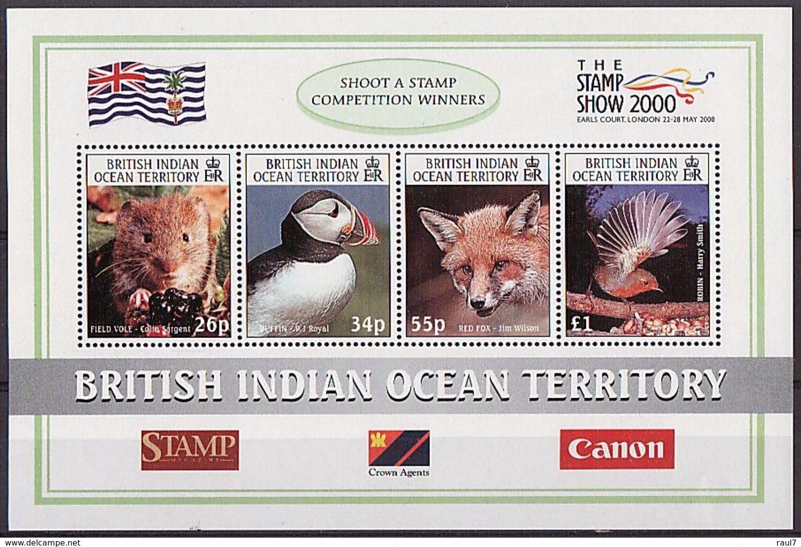 B.I.O.T. 2000 - Faune De L'océan Indien, Stamps Show 2000 - BF4 Val Neufs // Mnh - British Indian Ocean Territory (BIOT)