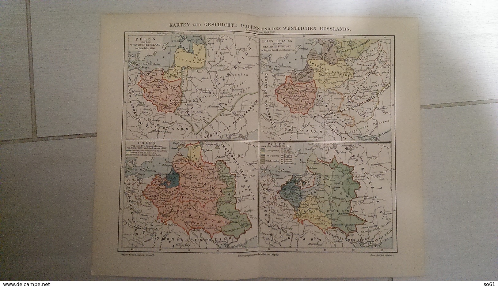 7284.   Karten Zur Geschichte Polens Und Des Westlichen Russland - Bibliographisches Institut In Leipzig - Map - Autres & Non Classés