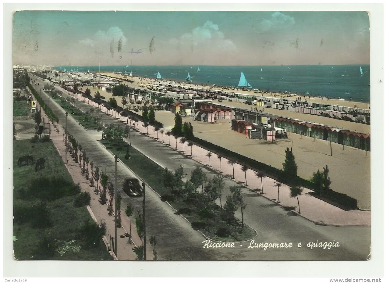 RICCIONE - LUNGOMARE E SPIAGGIA  VIAGGIATA   FG - Rimini