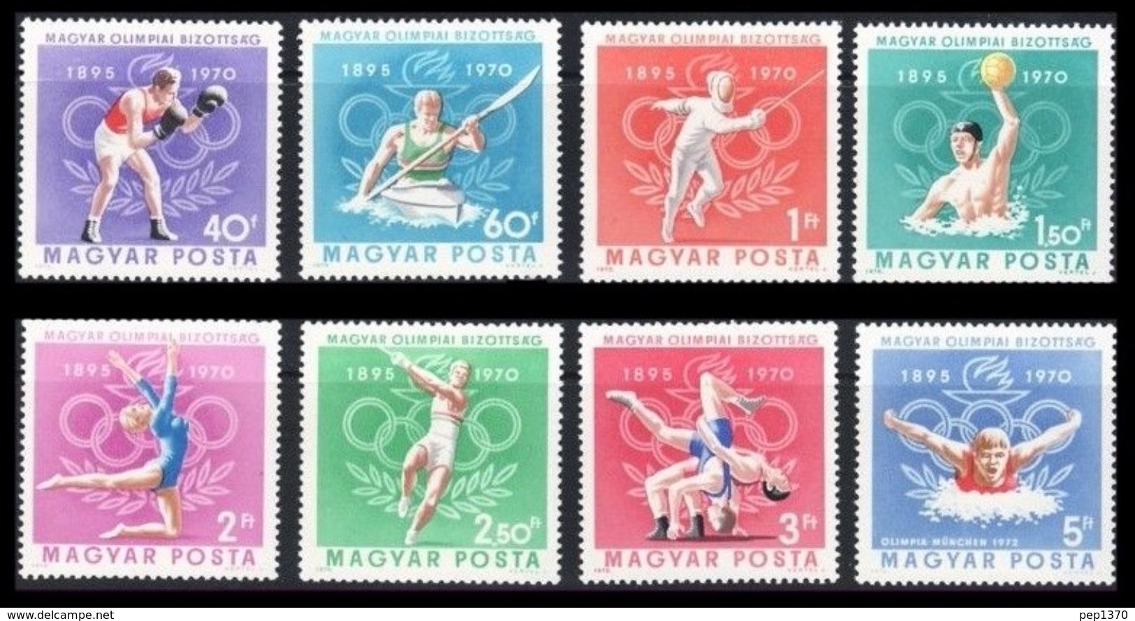 HUNGRIA 1970 - HUNGARY - 75 ANIVERSARIO DEL COI - YVERT Nº 2120-2127** - Water-Polo