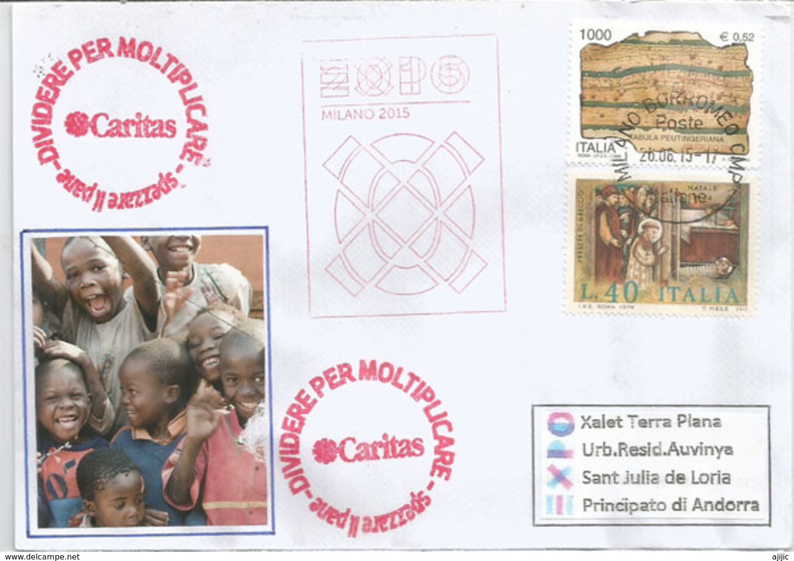 Caritas Internationalis.UNIVERSAL EXPO MILANO 2015, Letter From The CARITAS Pavilion, With The Official EXPO Stamp - Christianity