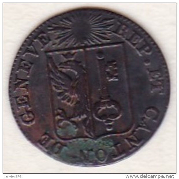 Canton De Genève.  1 Sol 1825 . KM#  120 - Monetary System 1814-1838