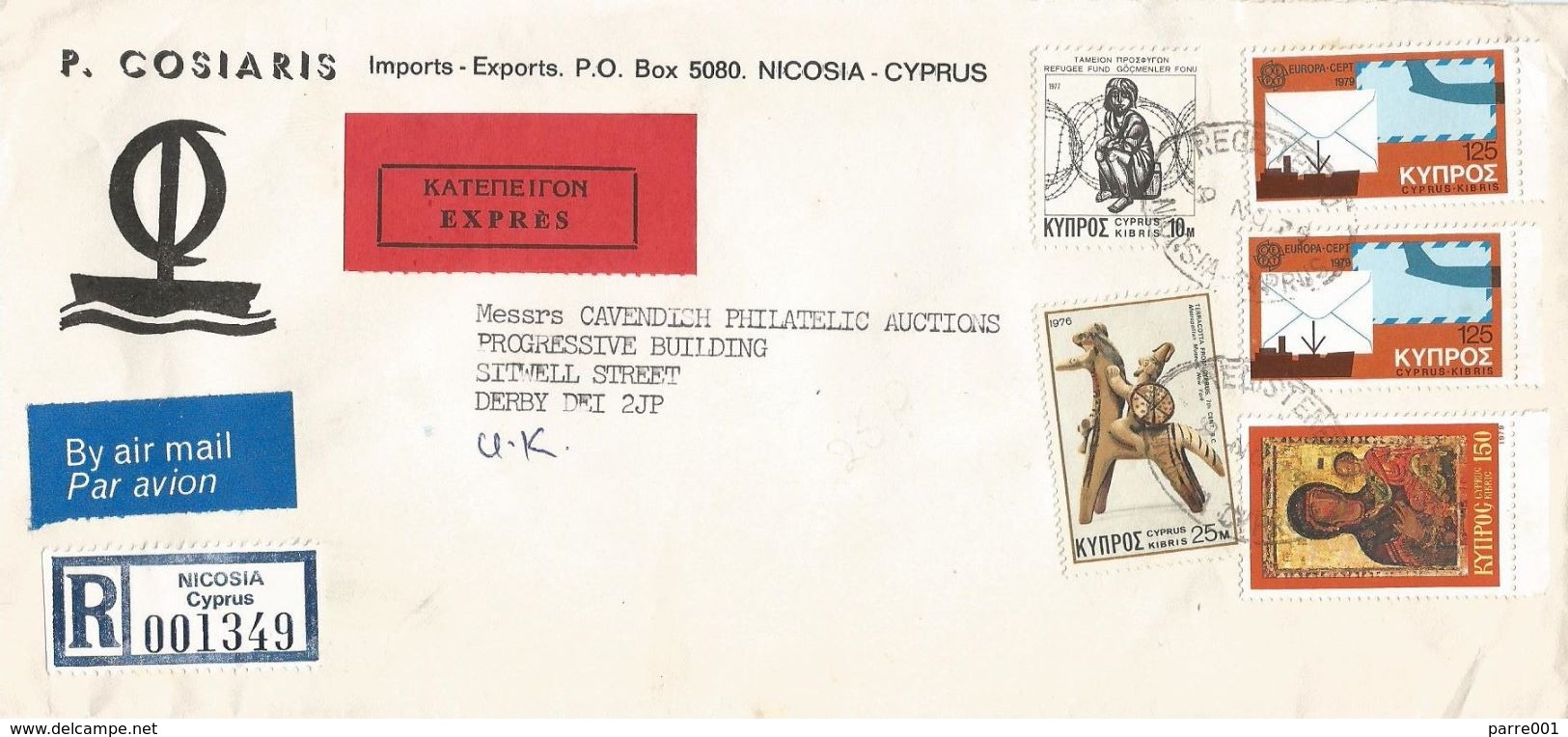 Cyprus 1979 Nicosia EUROPA CEPT Postal Transport Registered Express Cover - 1979