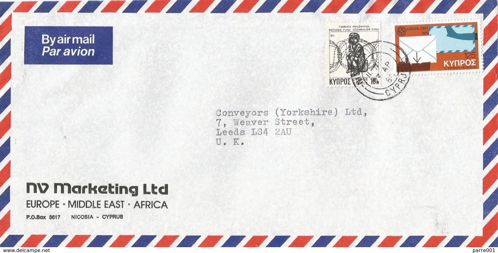 Cyprus 1980 Nicosia EUROPA CEPT Postal Transport Cover - 1979