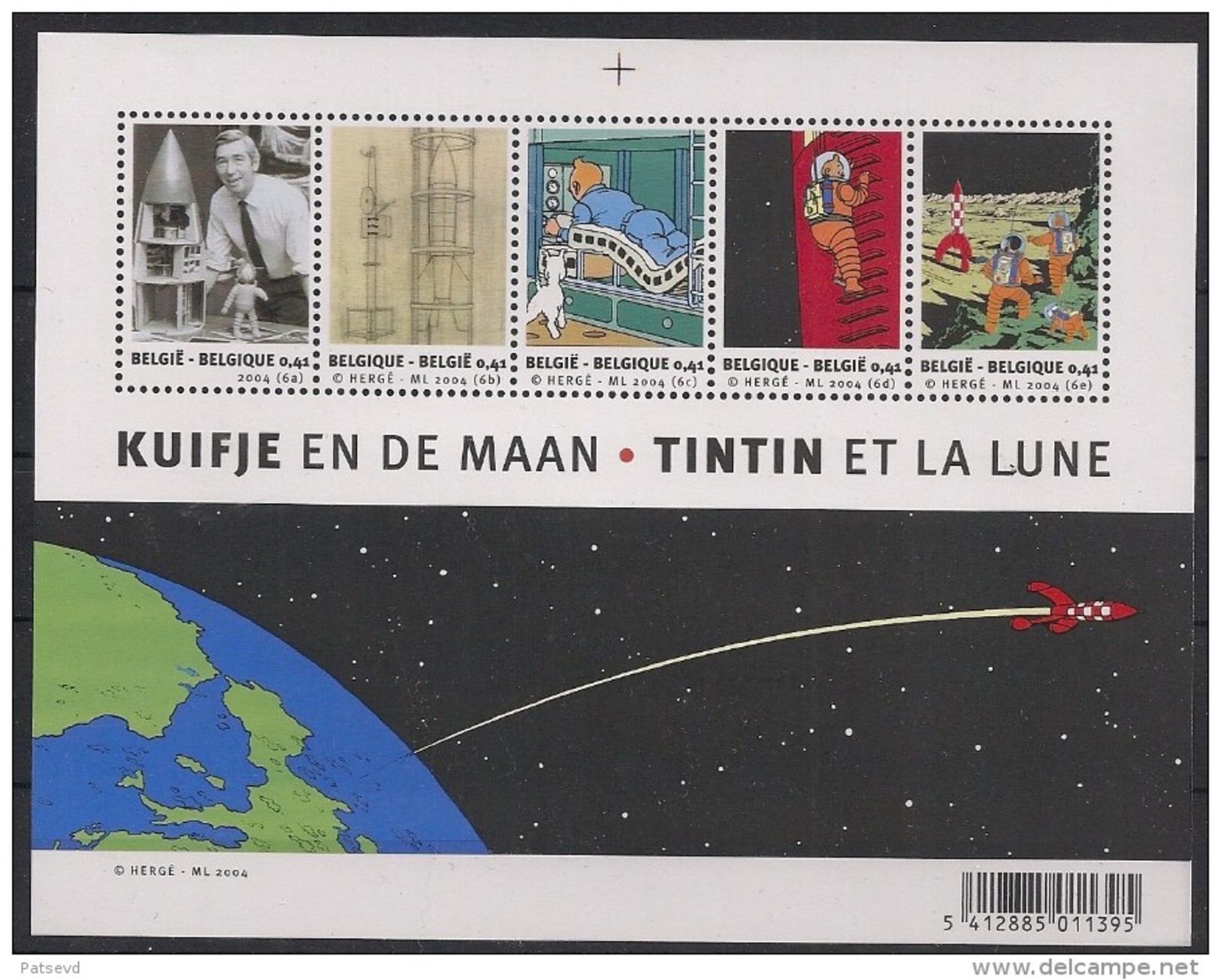 Blok 109 Tintin/Kuifke And De Moon ** - 1961-2001