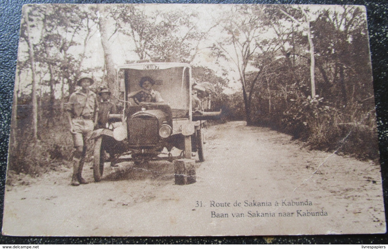 Congo Route De Sakania à Kabunda  Cpa Vieux Tacot - Belgian Congo