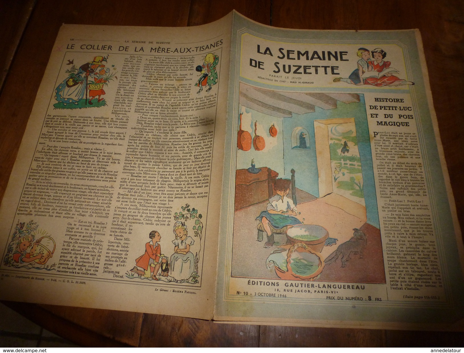 1946  LSDS  (La Semaine De Suzette)  Histoire De PETIT LUC Et Du Pois Magique; Etc - La Semaine De Suzette