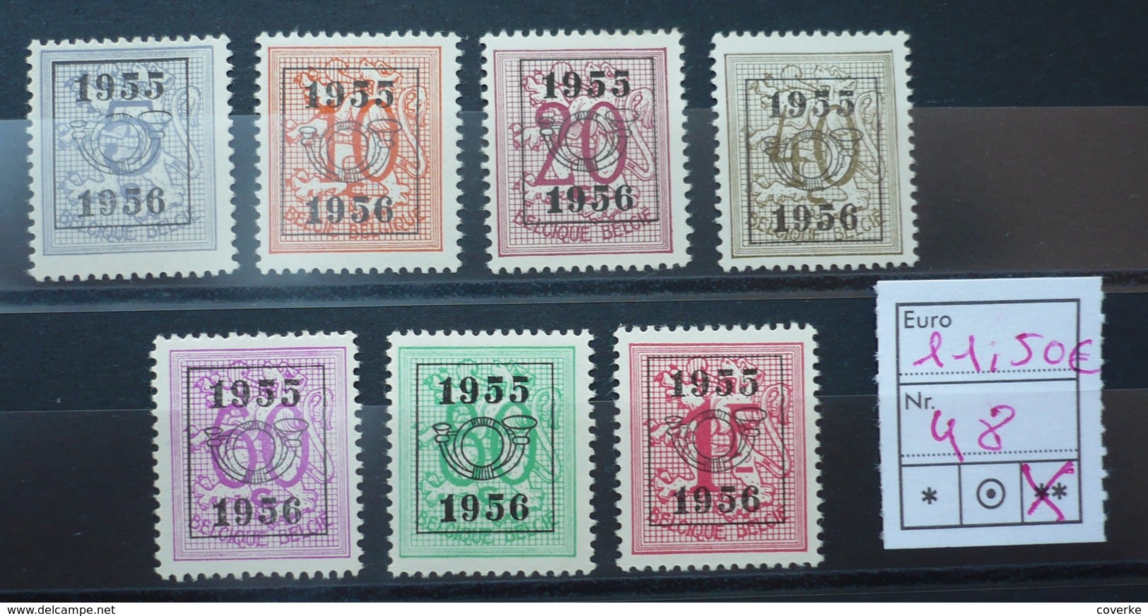 PREO REEKS 48  -  1955  POSTFRIS XX   , Zie Fotos - Typos 1951-80 (Ziffer Auf Löwe)