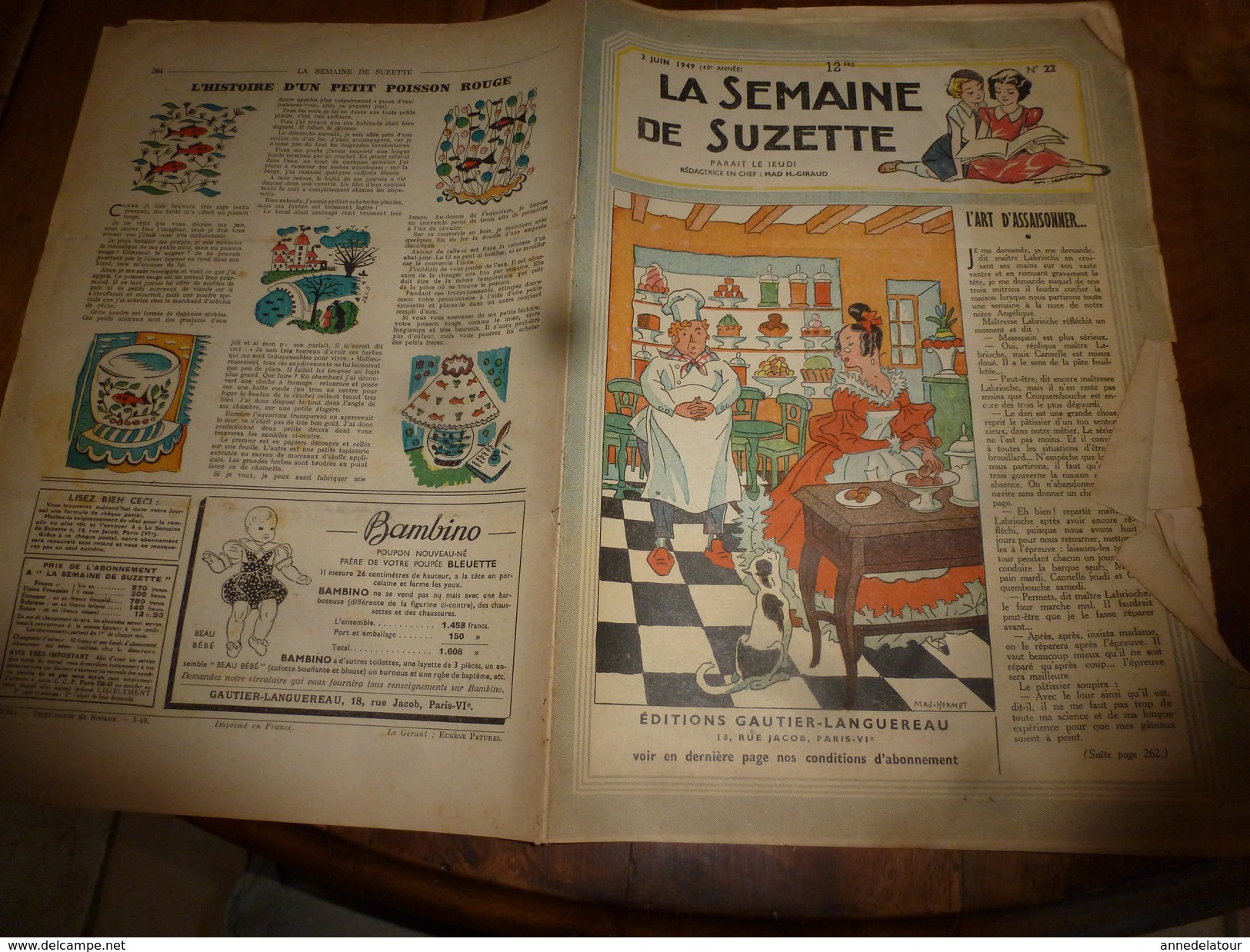 1949  LSDS  (La Semaine De Suzette)  John Allan Le Plus Jeune Modiste Du Monde; Etc - La Semaine De Suzette