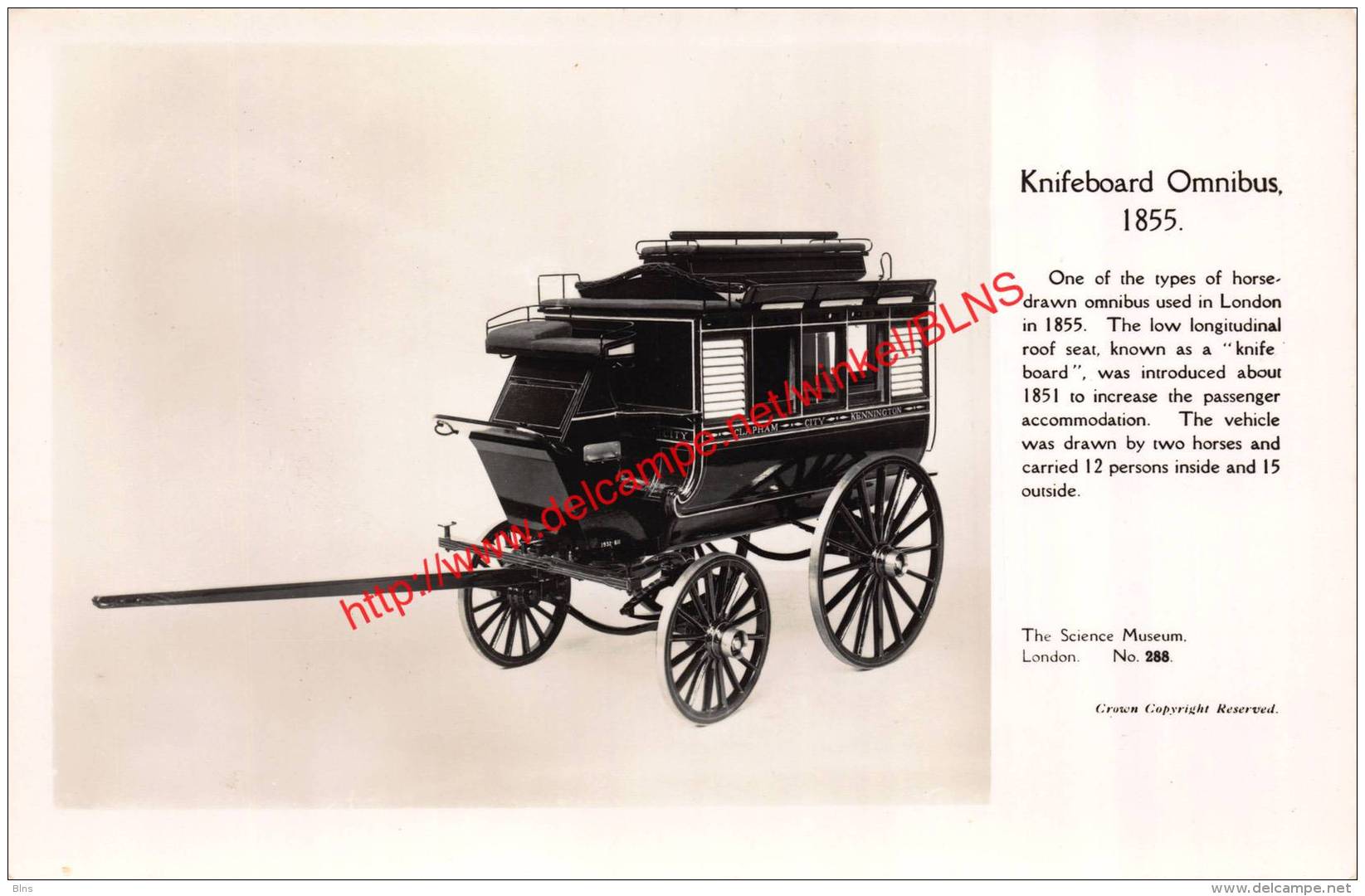 Knifeboard Omnibus 1855 - The Science Museum London - Autres & Non Classés