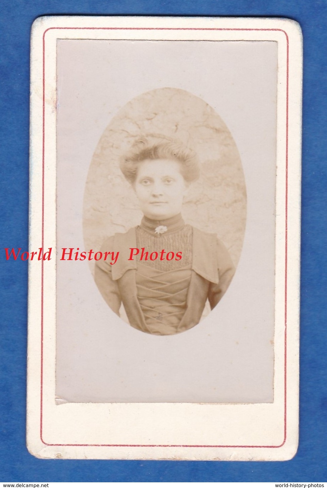 Photo Ancienne CDV Vers 1900 - LHOMME ( Sarthe ) - Portrait D'une Femme Du Village - Photographie Richard Mercier - Old (before 1900)