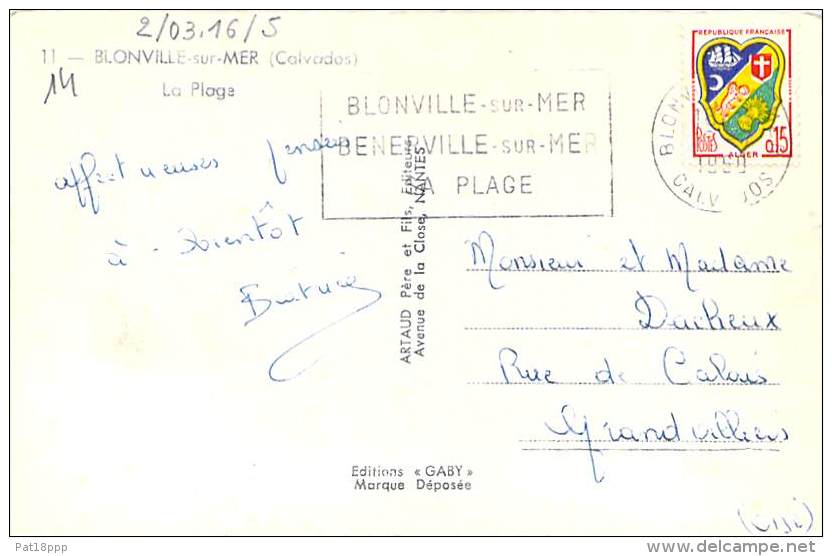 14 - BLONVILLE SUR MER : La Plage - CPSM Dentelée Noir Et Blanc Format CPA 1960 - Calvados - Other & Unclassified