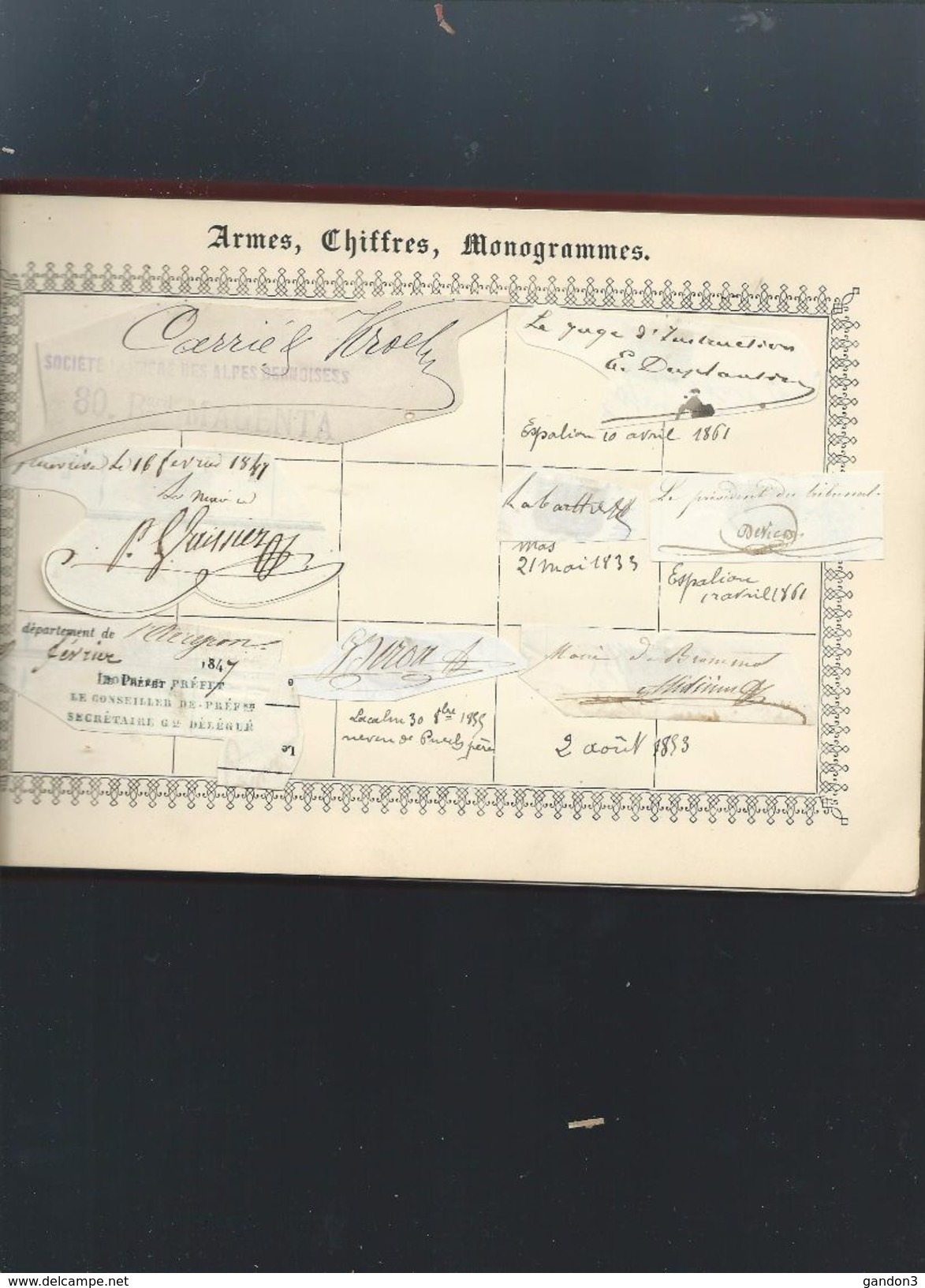 Petit   ALBUM   d' Autographes  des Années  1600  à  1800 et plus - principalement département de l' AVEYRON -