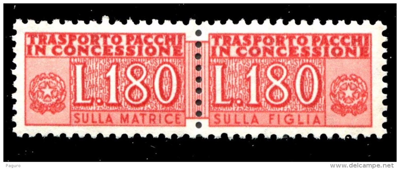 ITALIA Repubblica 1955 1984 Pacchi In Concessione Lire 180 Filigrana Stelle MNH ** Integro - Pacchi In Concessione