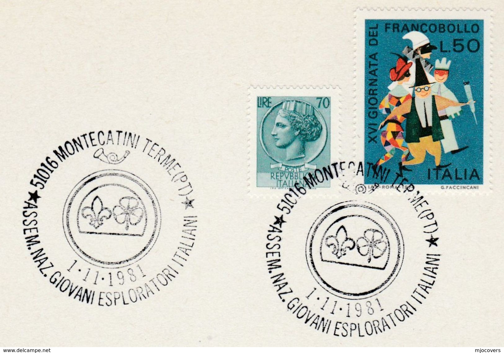 1981 MONTECATINI Terme SCOUTS EVENT COVER Card Italy Scouting Stamps - Covers & Documents