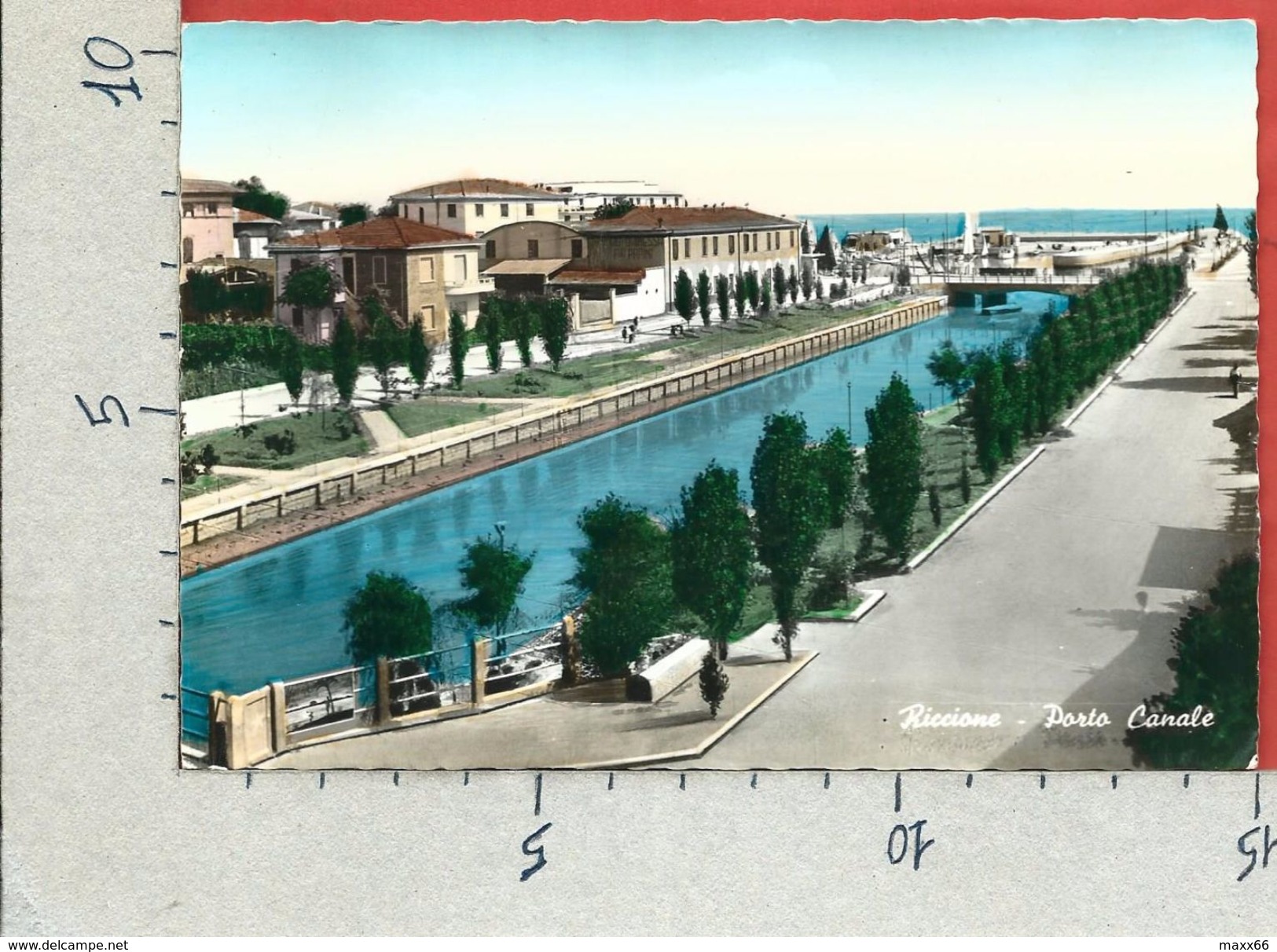 CARTOLINA VG ITALIA - RICCIONE (RN) - Porto Canale - 10 X 15 - ANN. 1956 - Rimini