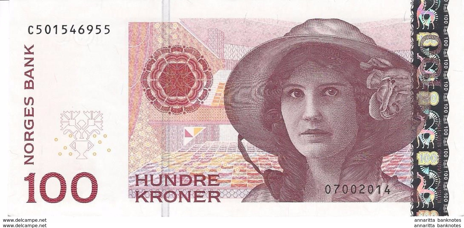 NORWAY 100 KRONER 2014 P-49e UNC [NO049e] - Norway