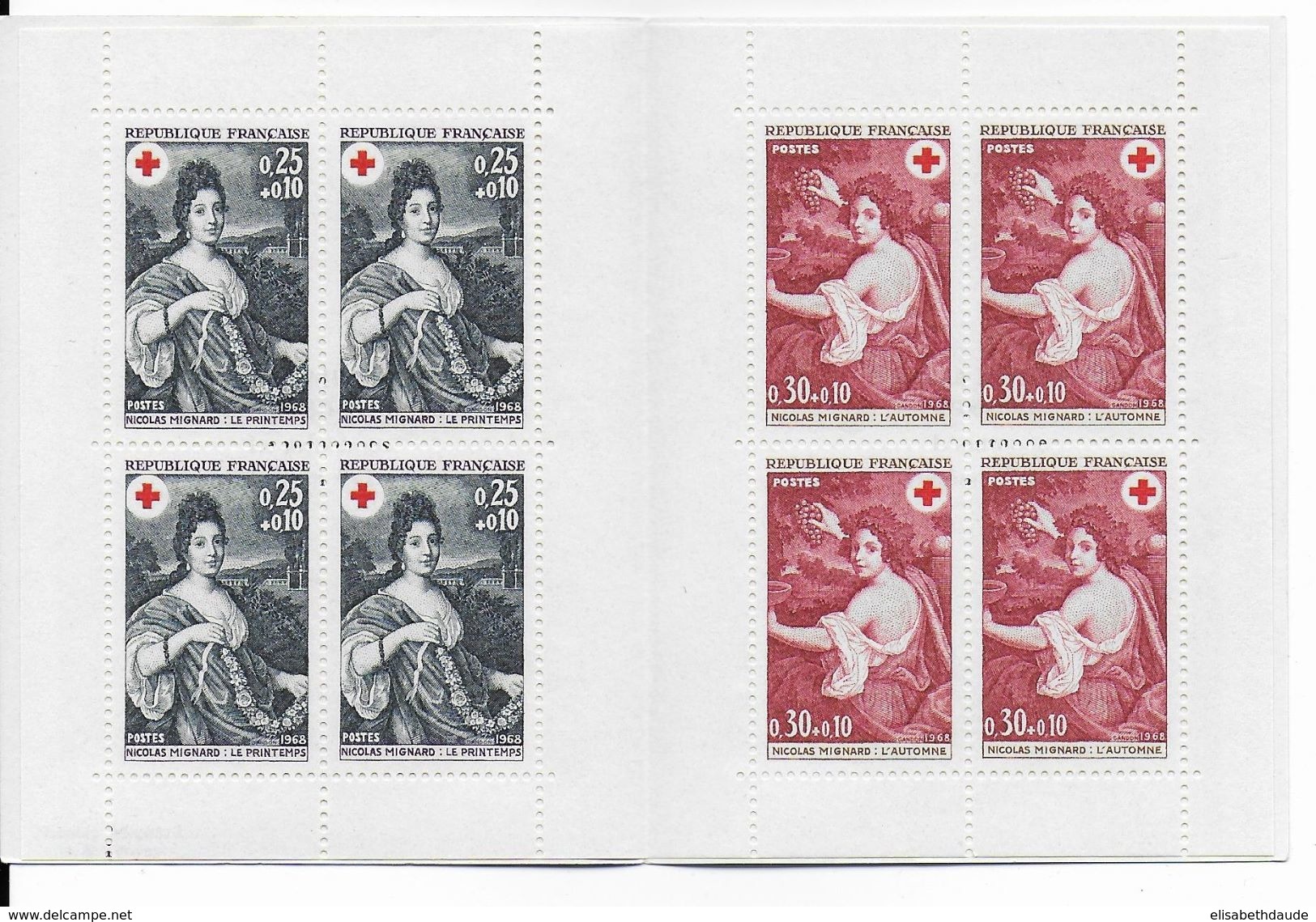 1968 - PORT GRATUIT à PARTIR 5 EUR D'ACHAT / FREE POSTAGE IF YOU BUY MORE 5 EUR ! - CARNET CROIX-ROUGE - RED CROSS - Rotes Kreuz