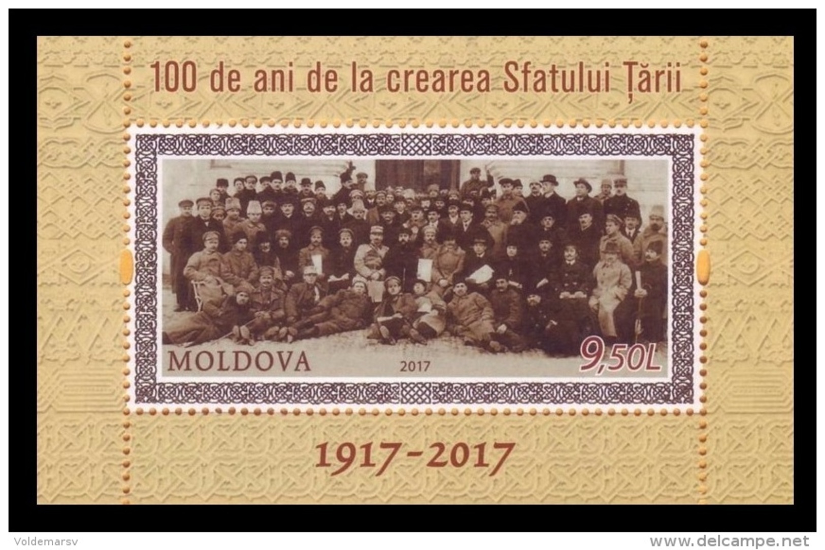 Moldova 2017 Mih. 1021 (Bl.78) National Council Of Moldova Sfatul Tarii MNH ** - Moldova