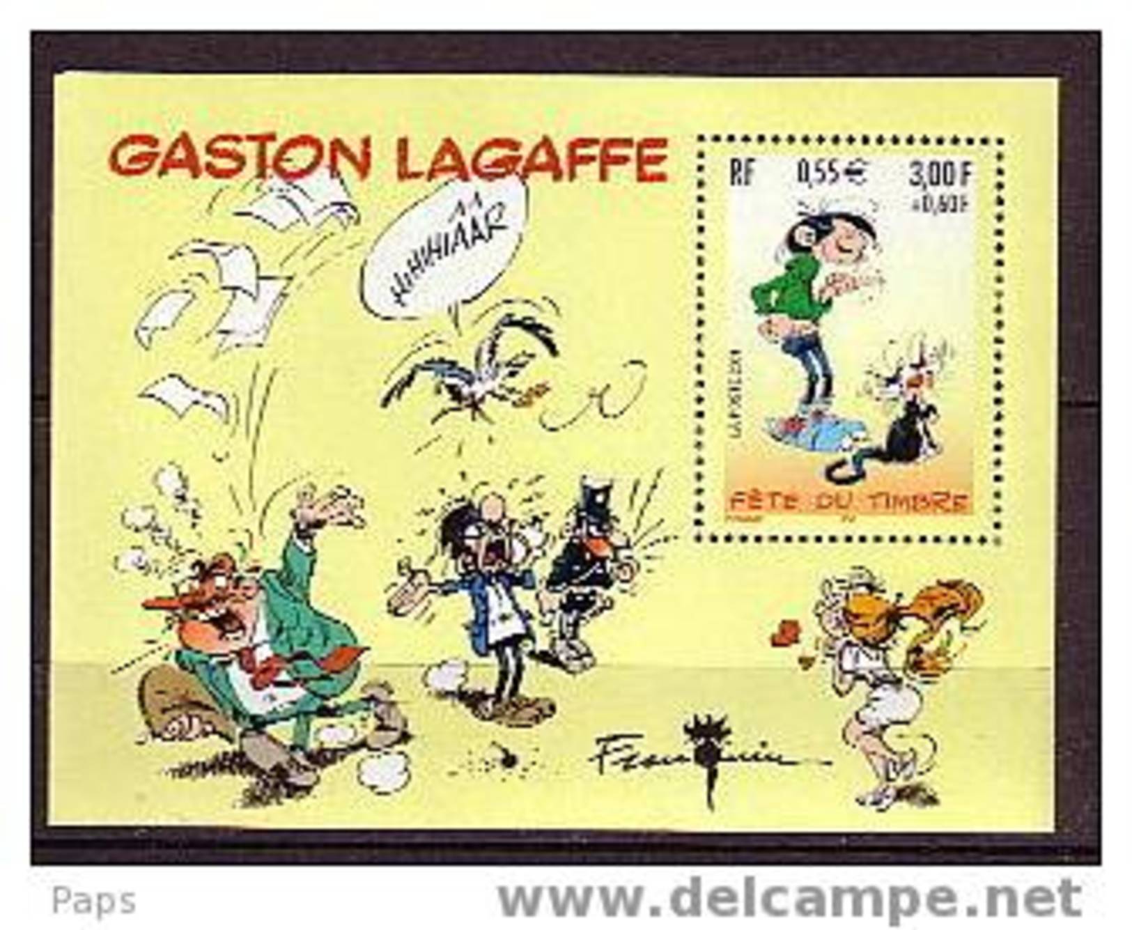 BLOC N°34**FETE DU TIMBRE.GASTON LAGAFFE - Nuevos