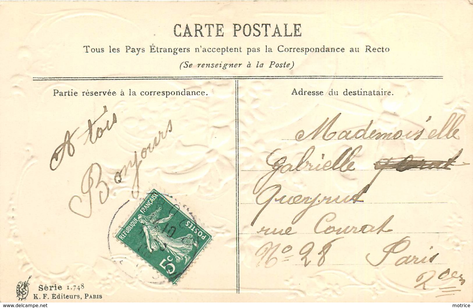 1er AVRIL -   Poissons D'avril Carte Gaufrée Et Illustrée.(KF éditeurs) - 1er Avril - Poisson D'avril