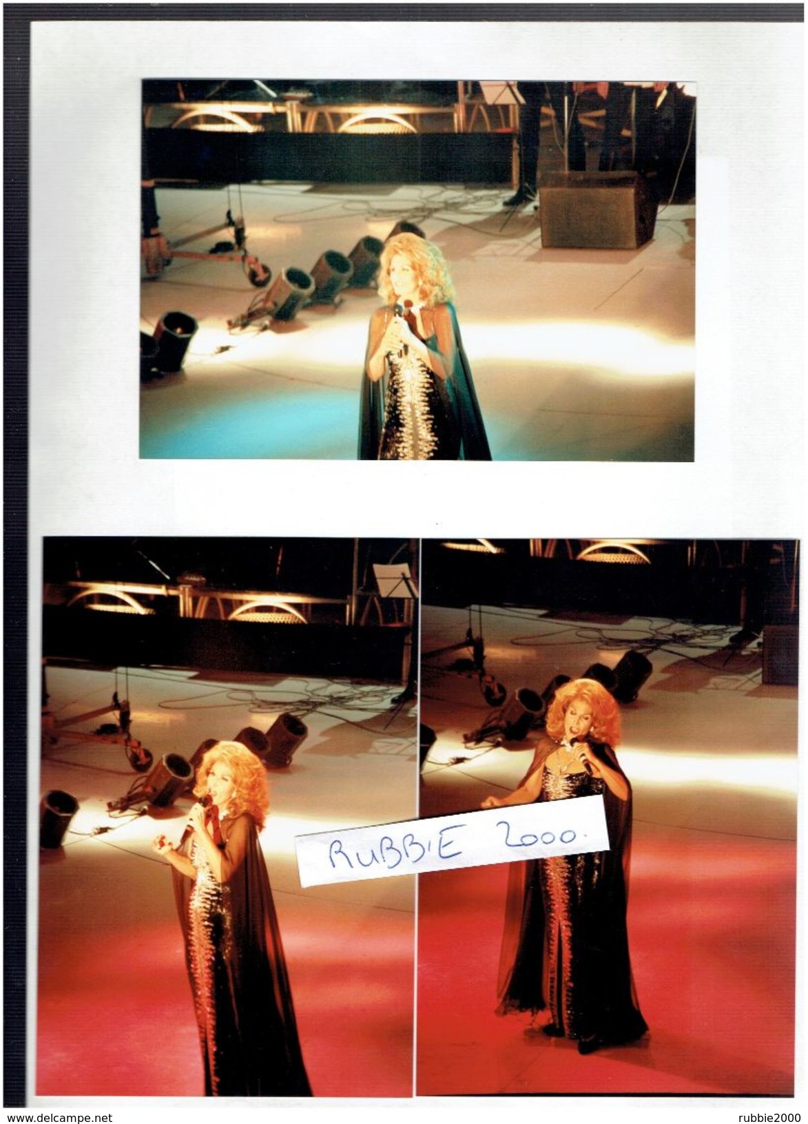 DALIDA LOT 10 PHOTOGRAPHIES 13 FEVRIER 1985 A L EMISSION DE TELEVISION CADENCE 3 PRESENTEE PAR GUY LUX - Fotos