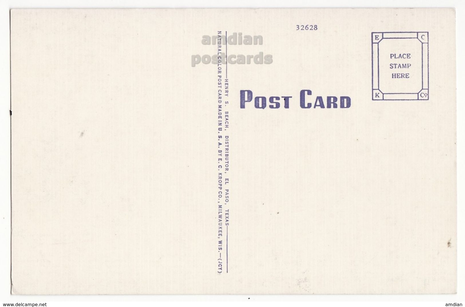 USA, El Paso TX, Alligator Pool, San Jacinto Plaza, C1940s Unused Vintage Texas Postcard M8757 - El Paso