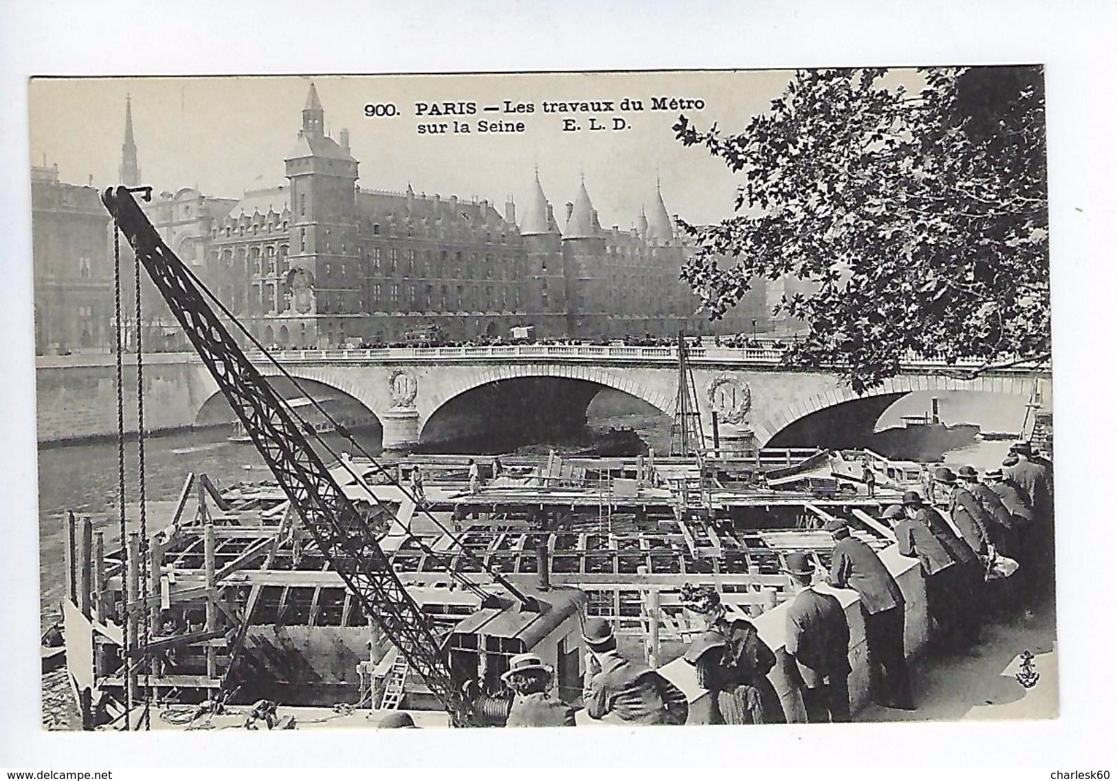 CPA Paris Les Travaux Du Métro Sur La Seine N° 900 E.L.D. - Metropolitana, Stazioni