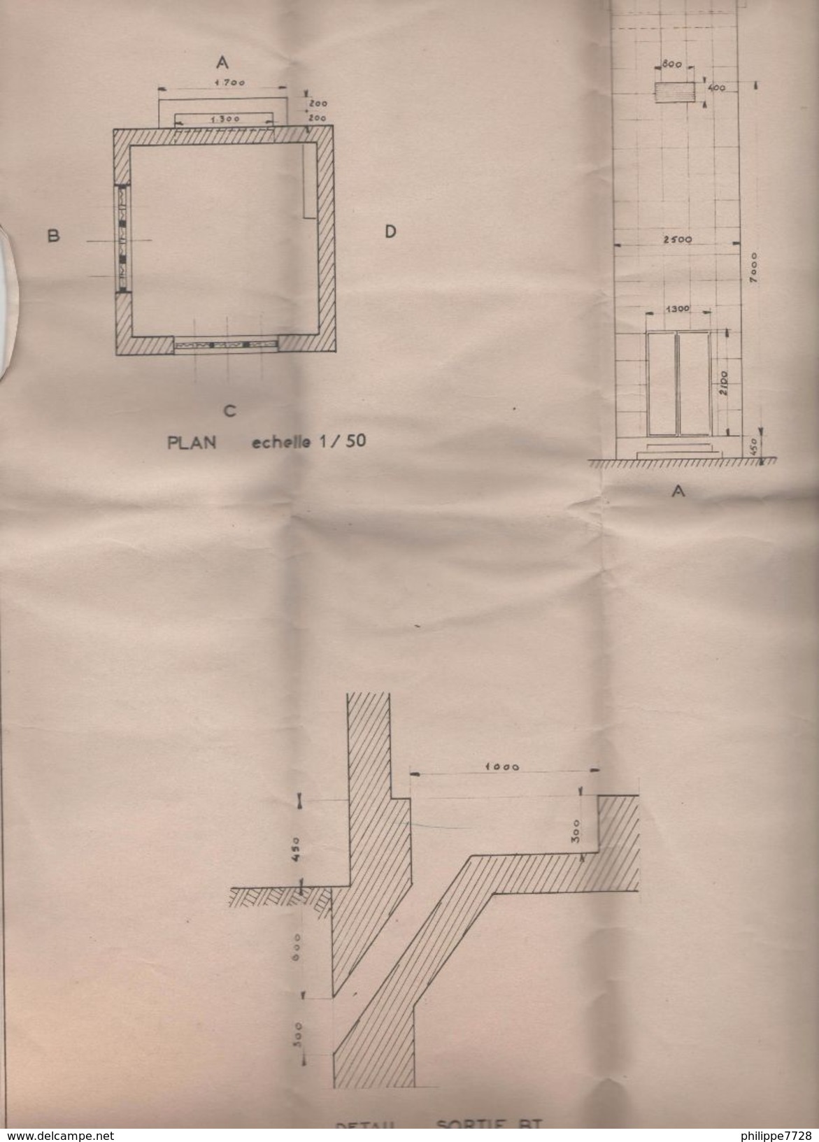 Plan Technique Transformateur 1957 Evreux (27) - Travaux Publics