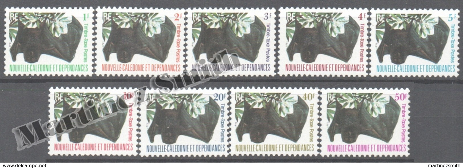 New Caledonia - Nouvelle Calédonie 1983 Yvert 49-57, Tax Stamps - Bat - MNH - Strafport