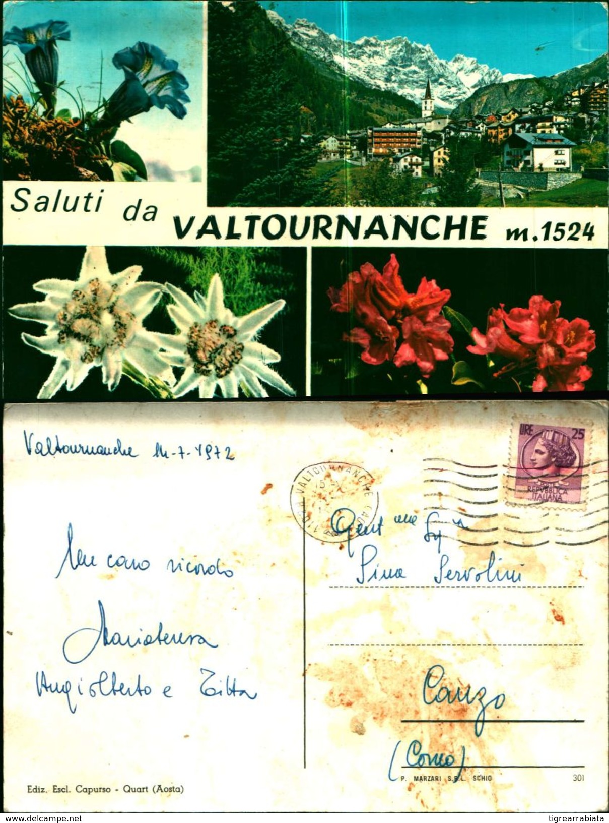 7446a)cartolina Saluti Da Valtournanche Ed.escl.capurso - Altri & Non Classificati