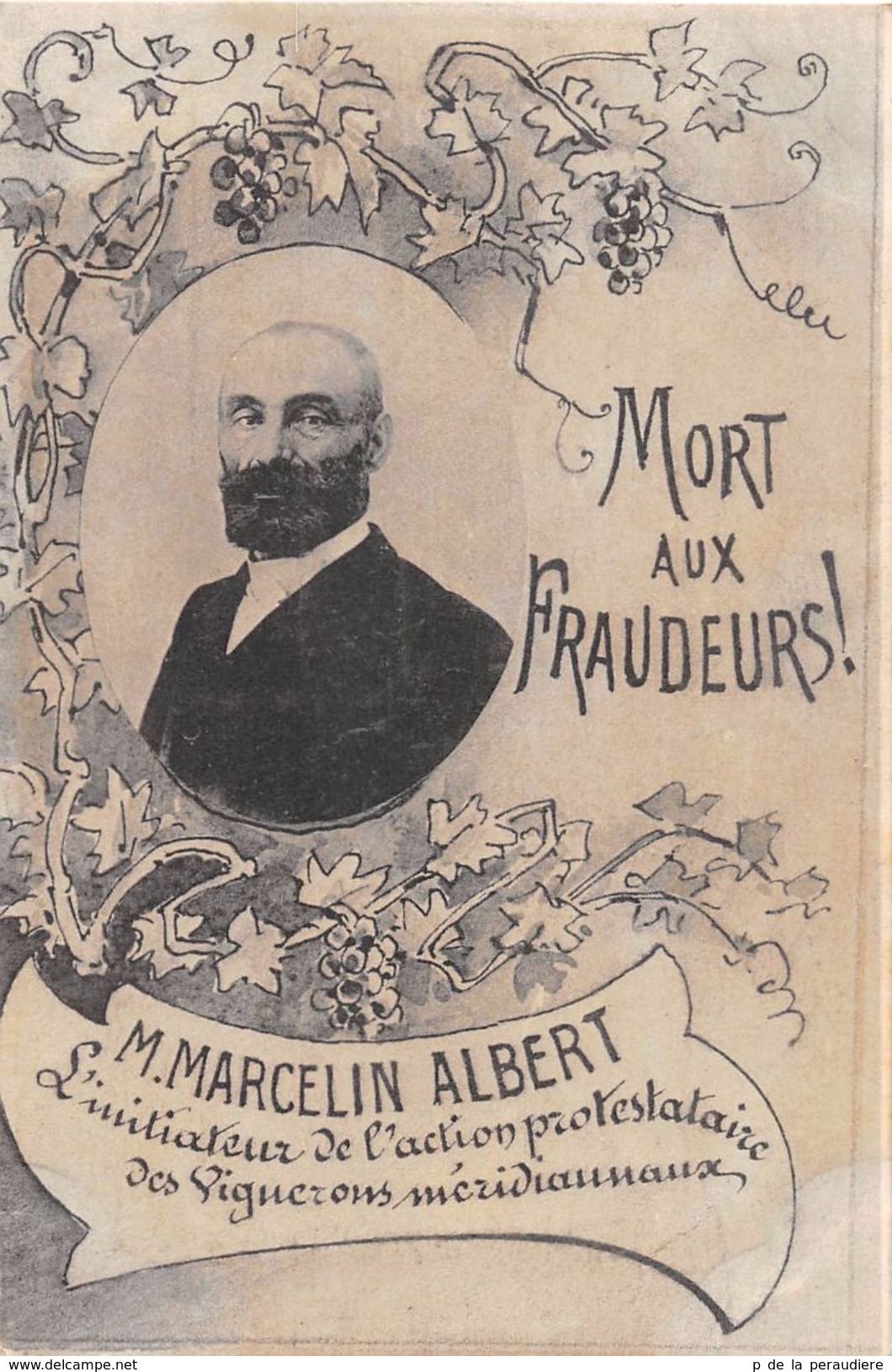 CPA 34 MANIFESTATIONS VITICOLES MORT AUX FRAUDEURS EFFIGIE DE MARCELIN ALBERT - Autres & Non Classés