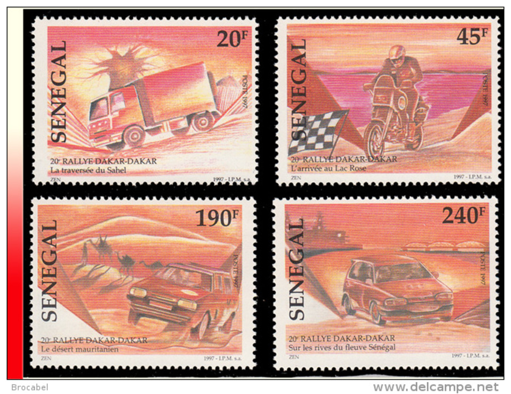 Senegal 1269/72**  20è Rallye Dakar  MNH - Sénégal (1960-...)