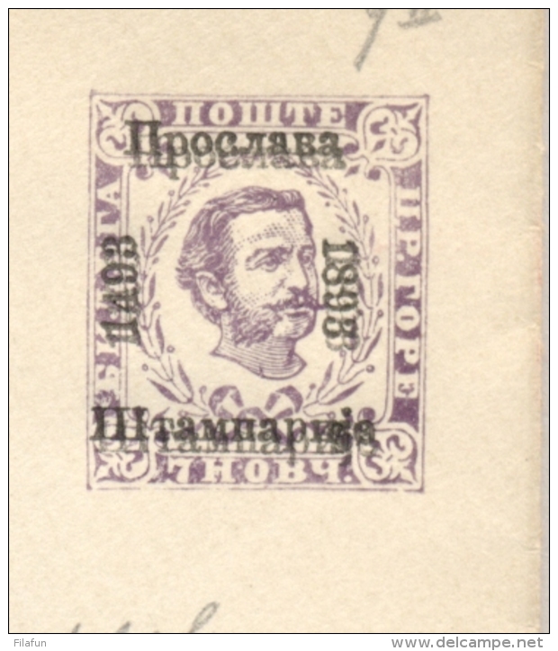 Montenegro - 1893 - 7 Nkr Pre-printed Cover With Double Overprint - Not Used - Montenegro