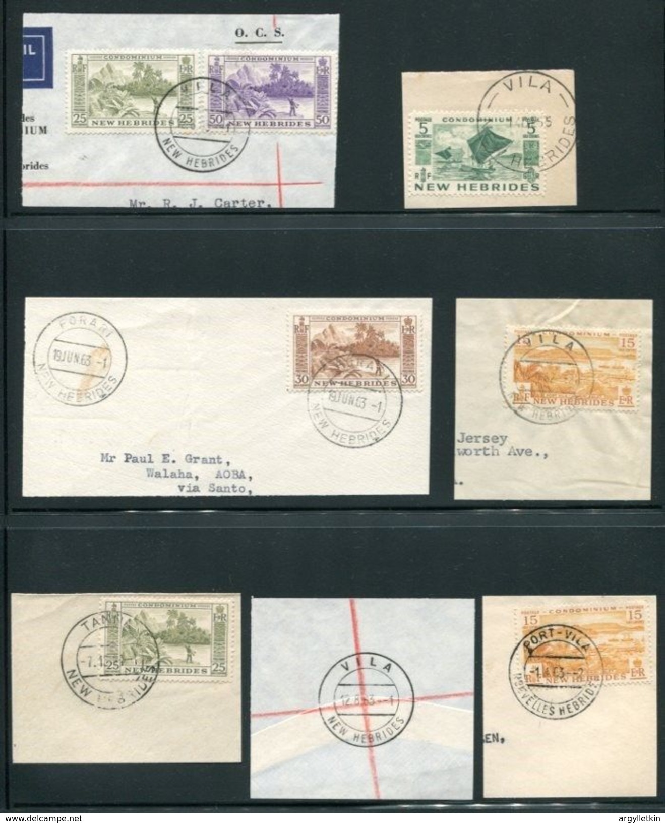 NEW HEBRIDES 1950-1978 POSTMARKS GREAT LOT - Gebraucht