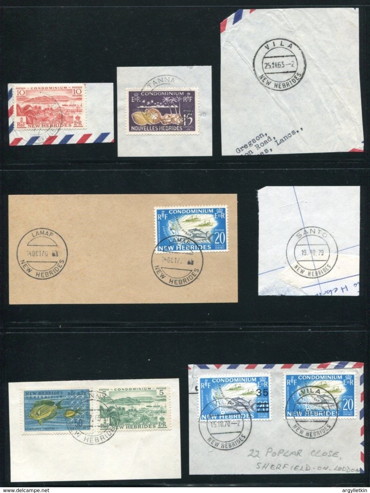 NEW HEBRIDES 1950-1978 POSTMARKS GREAT LOT - Used Stamps