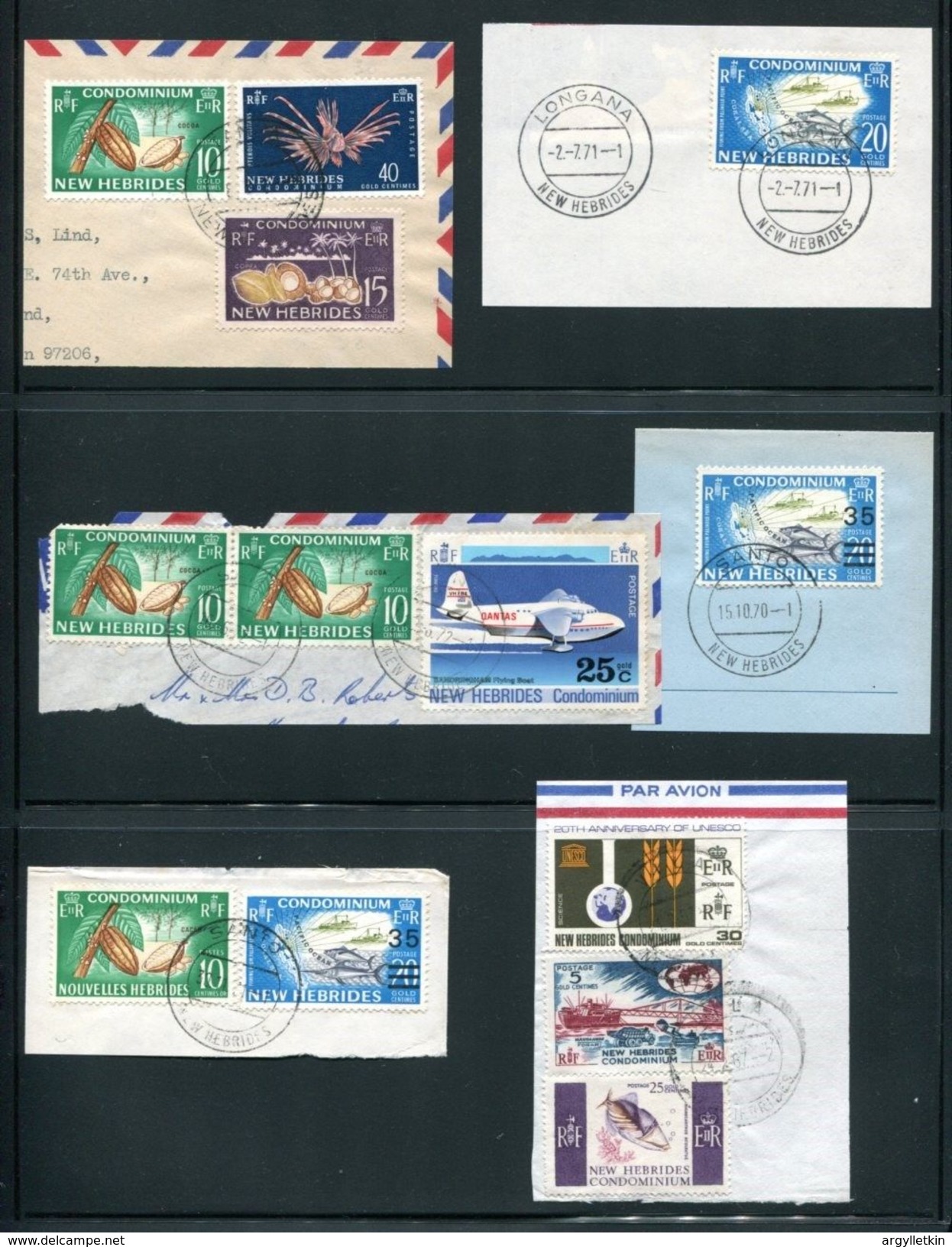 NEW HEBRIDES 1950-1978 POSTMARKS GREAT LOT - Gebraucht