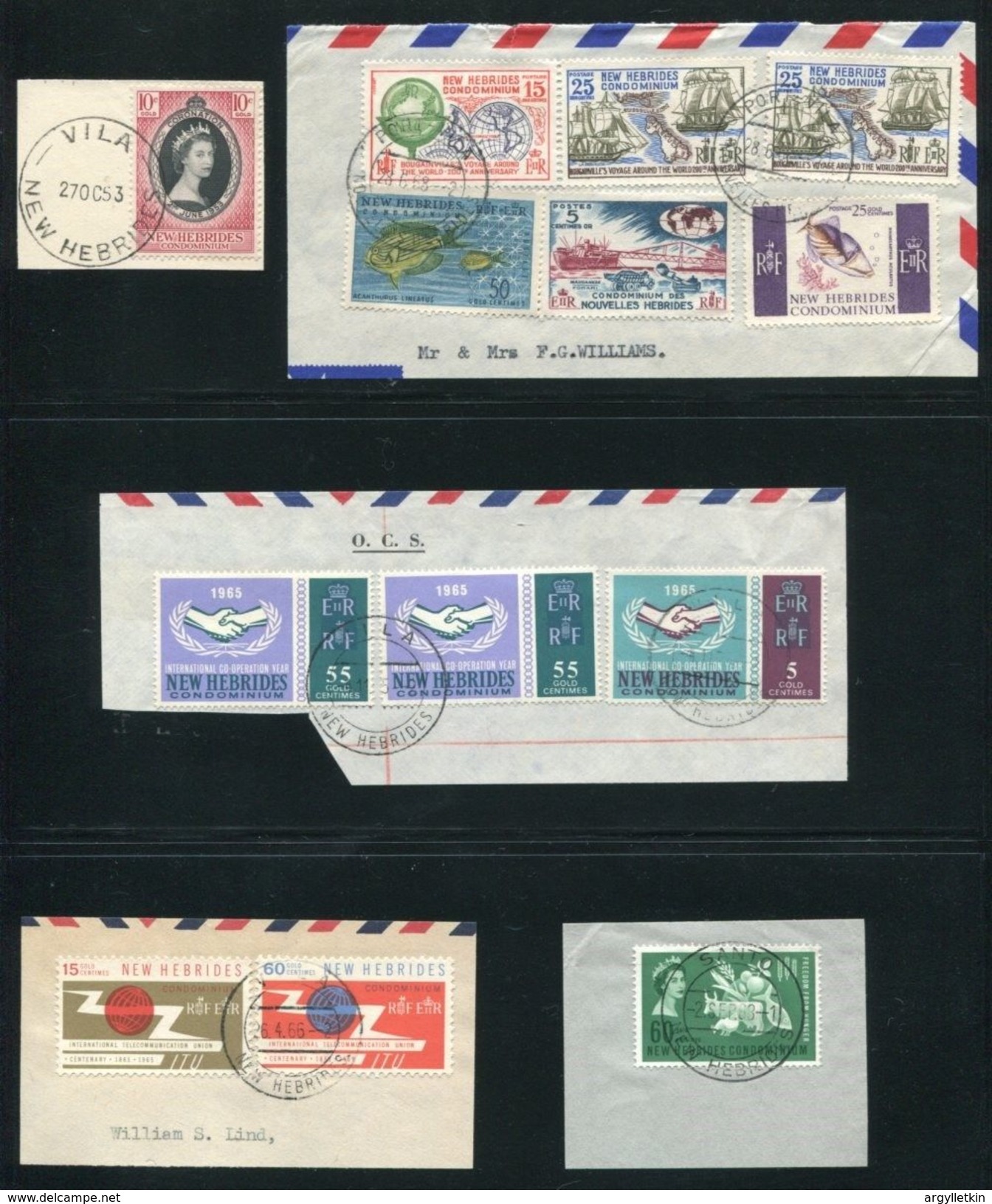 NEW HEBRIDES 1950-1978 POSTMARKS GREAT LOT - Used Stamps