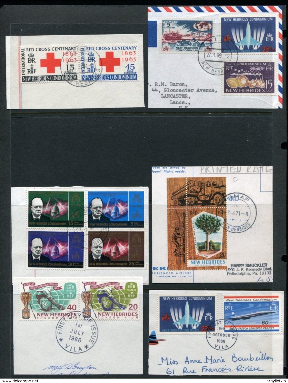 NEW HEBRIDES 1950-1978 POSTMARKS GREAT LOT - Oblitérés